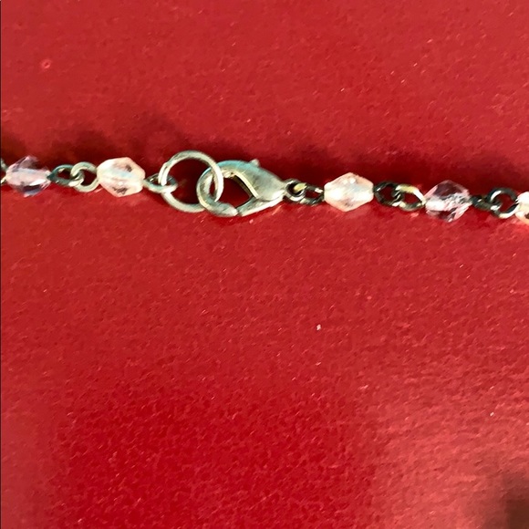 Necklace light pink see through beaded in chain - Picture 6 of 12